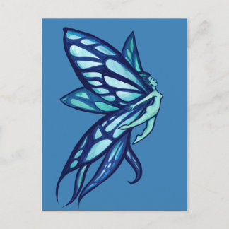 Blue Fairy Wings Faerie Garden Art                 Postcard