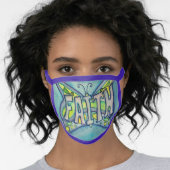 Blue Faith Butterfly Art Custom Face Mask (Worn Her)