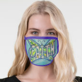 Blue Faith Butterfly Art Custom Face Mask (Worn Her)