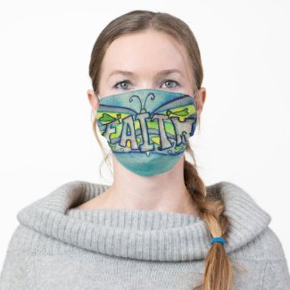 Blue Faith Butterfly Art Custom Face Masks