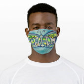 Blue Faith Butterfly Art Custom Face Masks (Worn)