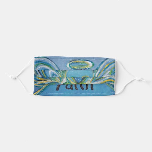 Blue Faith Guardian Angel Art Custom Face Masks (Front, Folded)