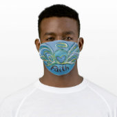 Blue Faith Guardian Angel Art Custom Face Masks (Worn)