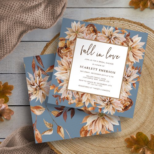 Blue Fall In Love Bridal Invitation