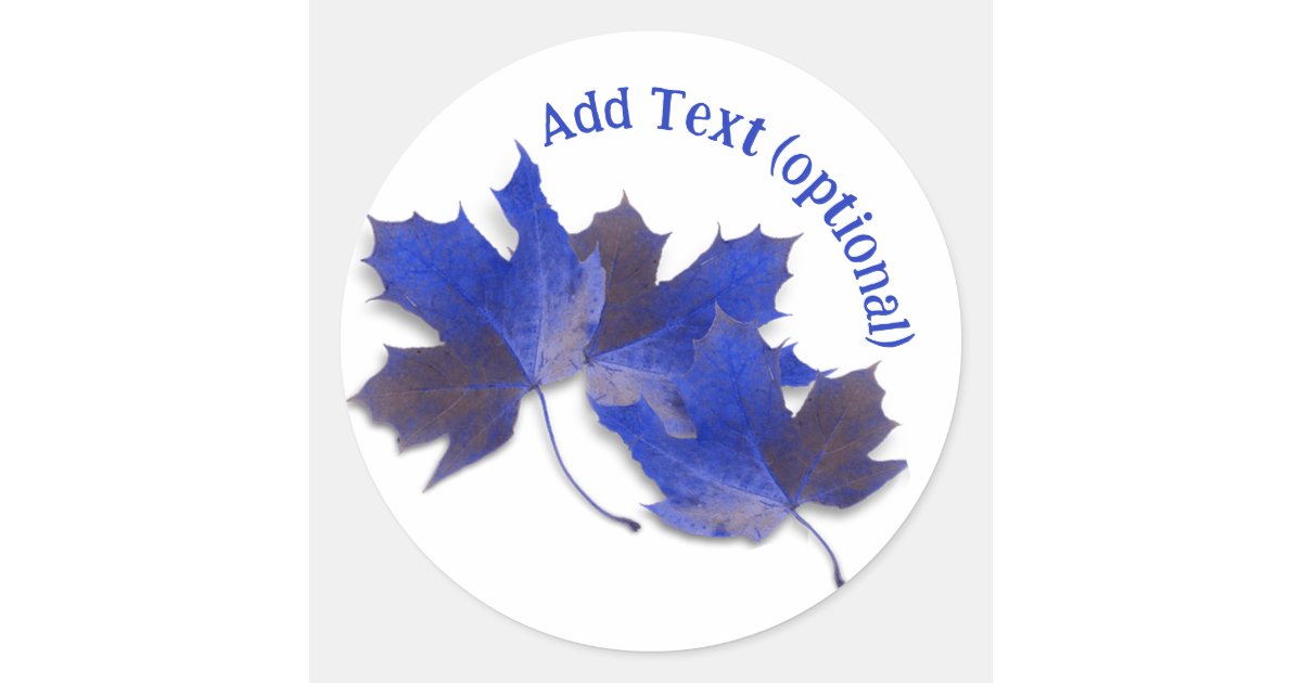 Blue Fall Leaves Classic Round Sticker | Zazzle