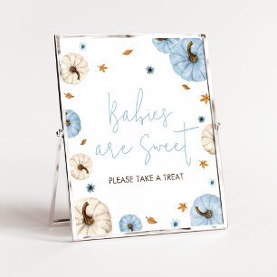Blue Fall Pumpkin Baby Shower Babies are Sweet Poster