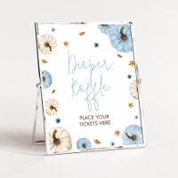 Blue Fall Pumpkin Baby Shower Diaper Raffle