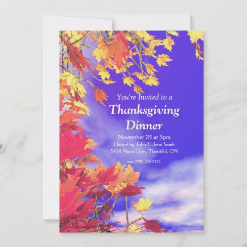 Blue Fall Sky Thanksgiving Invites