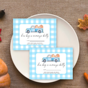 Blue fall truck - how big is mommy's belly enclosure card