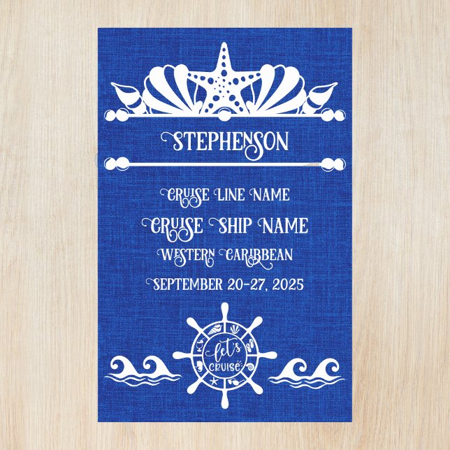 Blue Family Let's Cruise Stateroom Door Magnetic Dry Erase Sheet (Creator Uploaded)