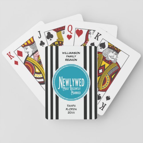 Blue Family Reunion Award Newlywed Newly Married Poker Cards