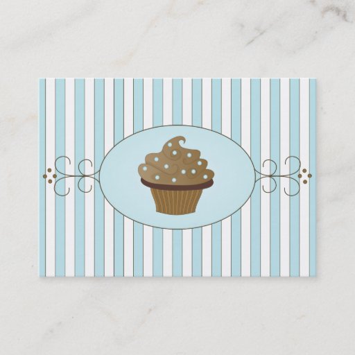 Customizable Blue Fancy Cake Business Card