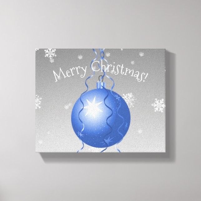 Blue Fancy Christmas Ornament Canvas Print (Front)