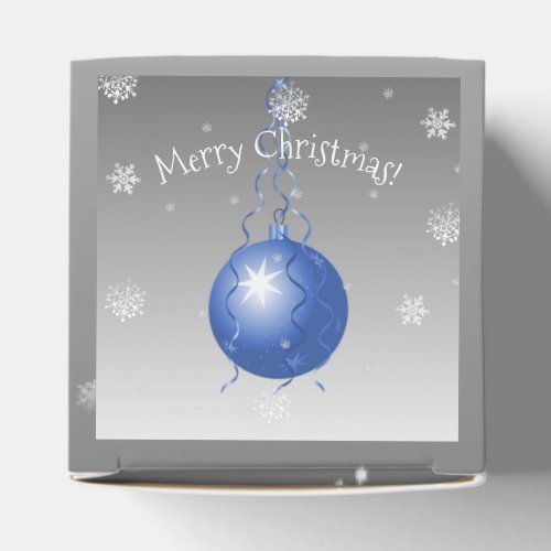 Blue Fancy Christmas Ornament Favor Box