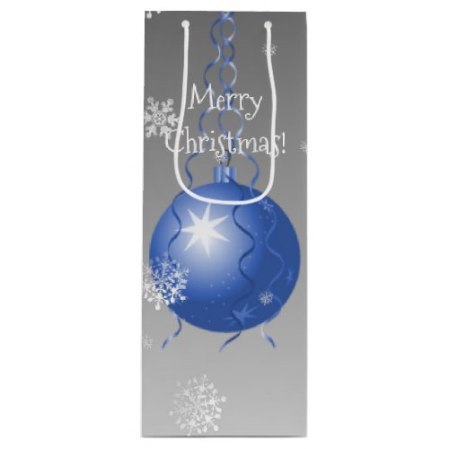 Blue Fancy Christmas Ornament Gift Bag