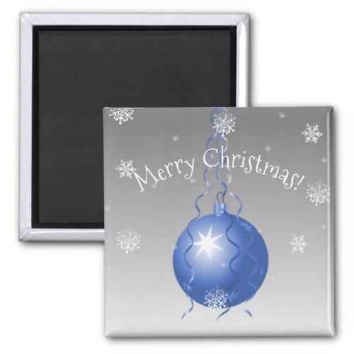 Blue Fancy Christmas Ornament Magnet