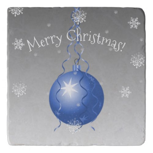 Blue Fancy Christmas Ornament Trivet
