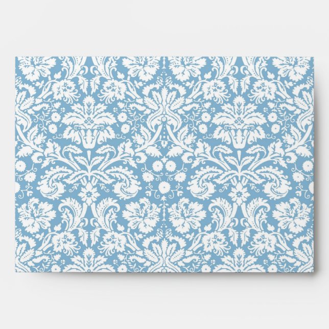 Blue fancy damask pattern envelope (Front)