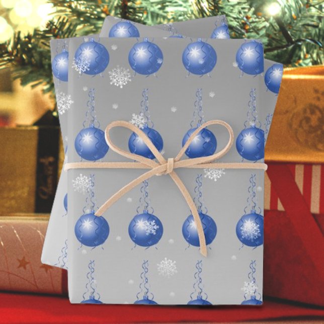 Blue Fancy Ornament Wrapping Paper (Blue Fancy Ornament Wrapping Paper)