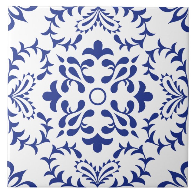 Blue Fanfare Ceramic Tile (Front)
