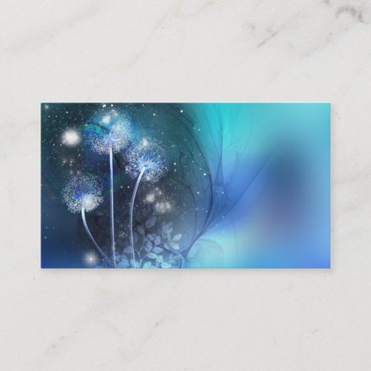 blue fantasy dandelions business card | Zazzle.com