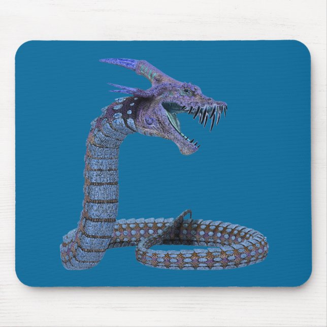 Blue Fantasy Dragon Mouse Pad (Front)