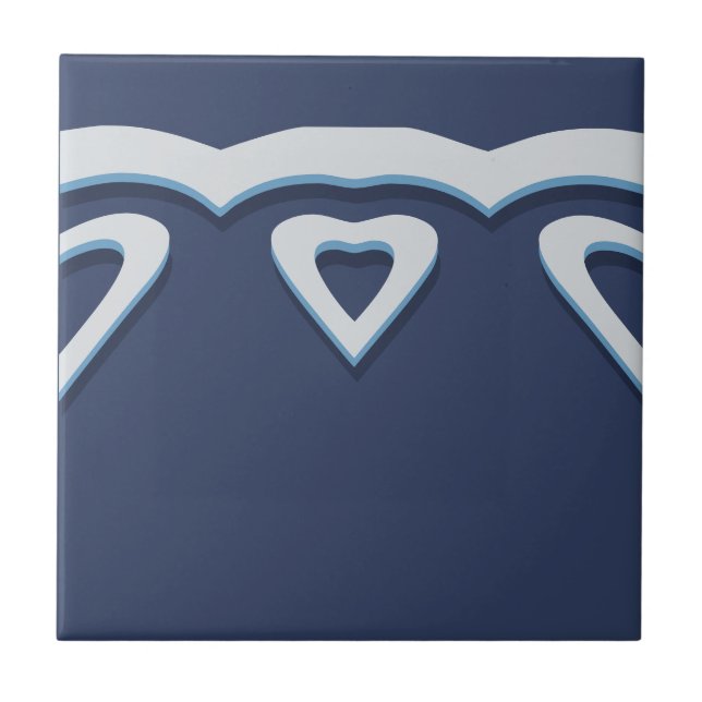 Blue Fantasy Forest Mural Woodland Border Scroll Ceramic Tile (Front)