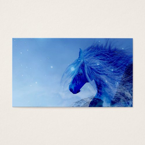 Blue fantasy horse business card templates