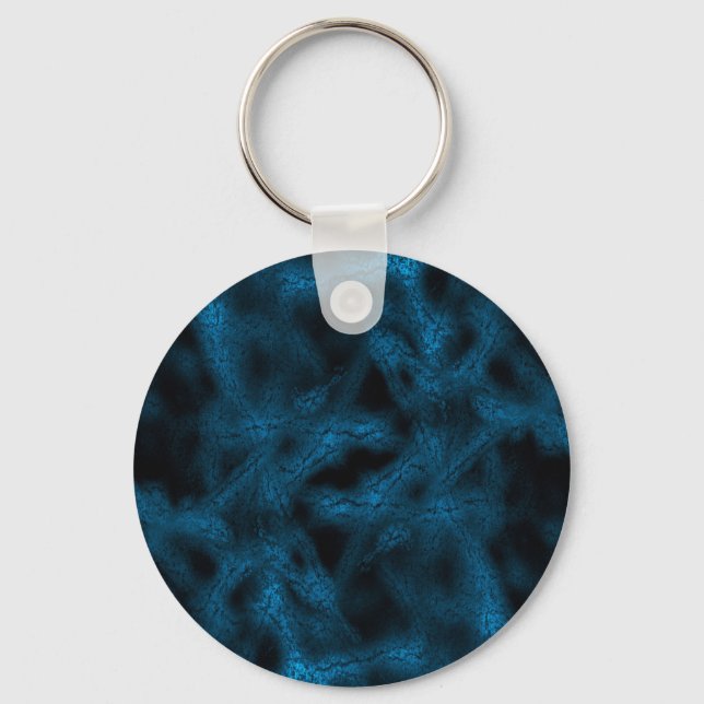 Blue fantasy pattern keychain (Front)