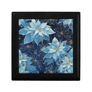 Blue Fantasy Poinsettia Gift Box