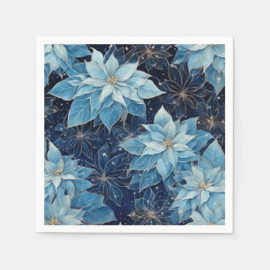 Blue Fantasy Poinsettia Napkins