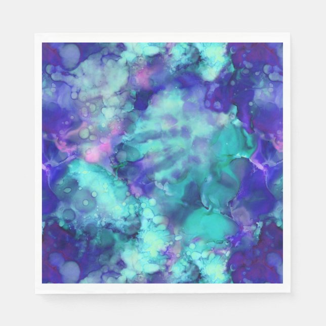 blue fantasy watercolors : napkins (Front)