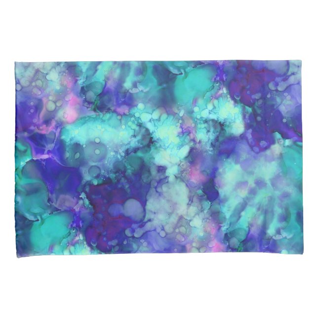 blue fantasy watercolors : pillow case (Front-Right)
