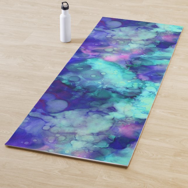 blue fantasy watercolors : yoga mat (In Situ)