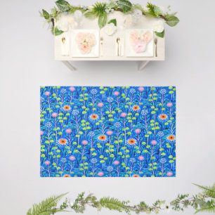 Blue Fantasy Wildflower Meadow Outdoor Rug