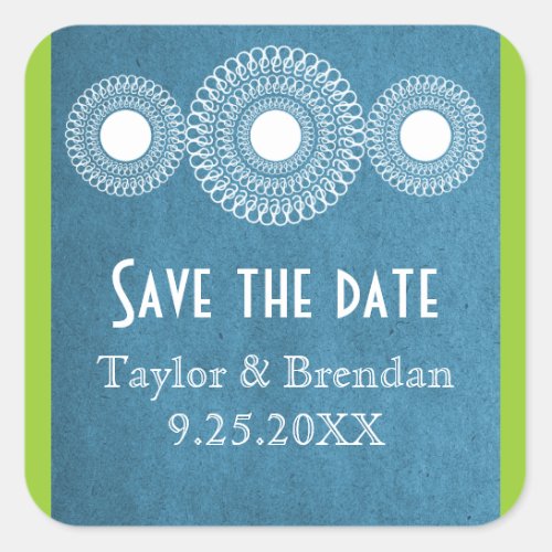 Blue Far East Elegance Save the Date Stickers