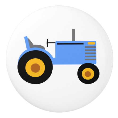 Blue Farm Tractor Baby Boy Nursery Kids Room Ceramic Knob