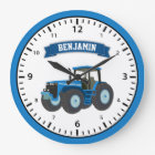 Blue Farm Tractor Personalized Name Kids Room