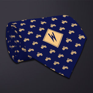 Blue Farmer Tractor Neck Tie