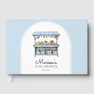 Blue Farmers Market Baby Shower Guest Book