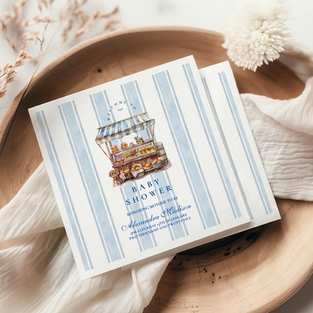 Blue Farmers Market Baby Shower Napkins (Creator Uploaded)