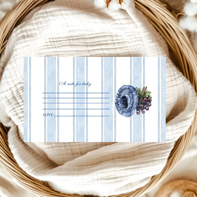 Blue Farmers Market Baby Shower Note for Baby Enclosure Card (Creator Uploaded)