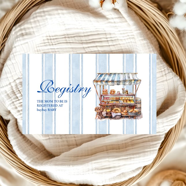 Blue Farmers Market Baby Shower Registry Enclosure Card (Creator Uploaded)