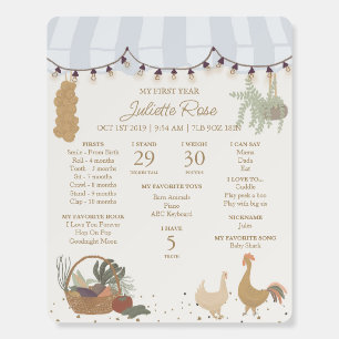 Blue Farmers Market Farm 1stBirthday My First Year Foam Board