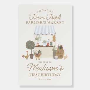 Blue Farmers Market Farm Birthday Welcome Foam Board