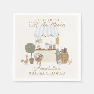 Blue Farmers Market Farm Fresh Bridal Shower Napkins