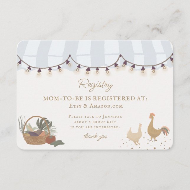 Blue Farmers Market Farm Fresh Registry Insert (Front)