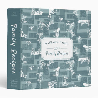 Blue Farmhouse Country Recipe 3 Ring Binder