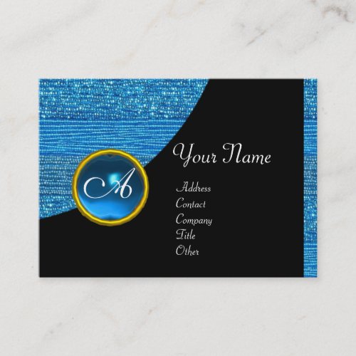 BLUE FASHION BEADS MONOGRAM black sapphire Business Card