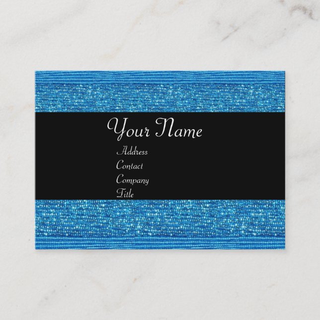 BLUE FASHION BEADS MONOGRAM BUSINESS CARD (Front)
